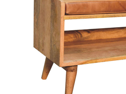 Solid Wood Bench With Upholstered Sea