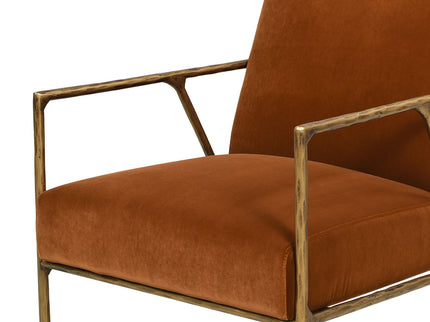 Aerin - Hammered Brass Upholstered Accent Arm Chair