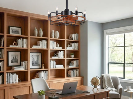 Modern Farmhouse Ceiling Fan, Adjustable Hanging