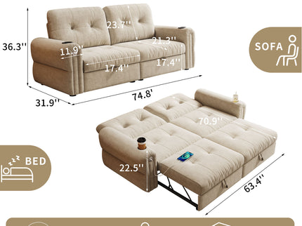 Cloud Like Convertible Sofa Bed With For Living Room
