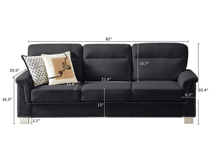 3 Seater Elegant Stationary Sofa