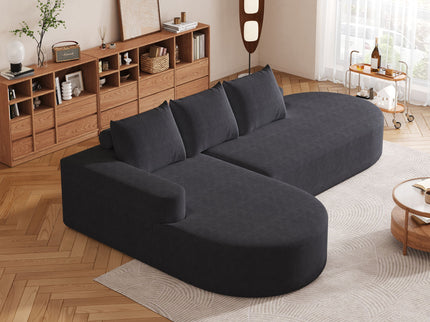Modern Curved Sofa, L-Shaped Modular Sectional Set With 3 Pillows