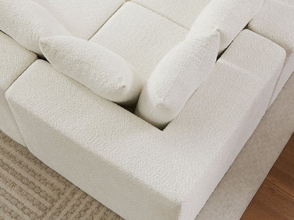 L - Shaped Modular Sofa With Deep Seat And 11 Pillows