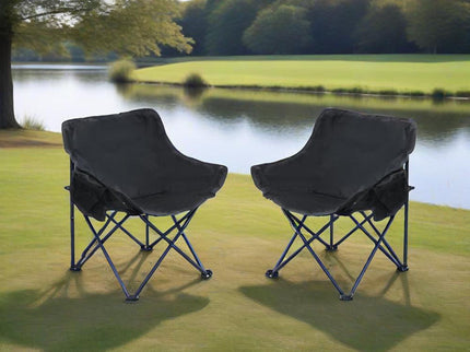 Portable Folding Camping Chairs With Carry Bag (Set of 2)