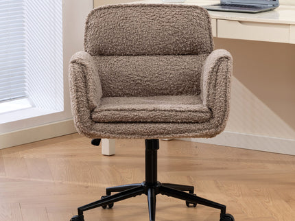 Criss Cross Swivel Desk Chair With Adjustable Armrests & Wheels For Home Office