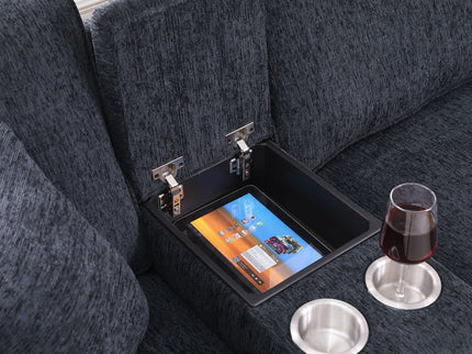Lily - Sectional Sofa With Ottoman - Black