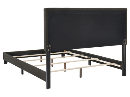 Tufted Full Panel Bed With Button Tufted Headboard, Platform Design - Charcoal