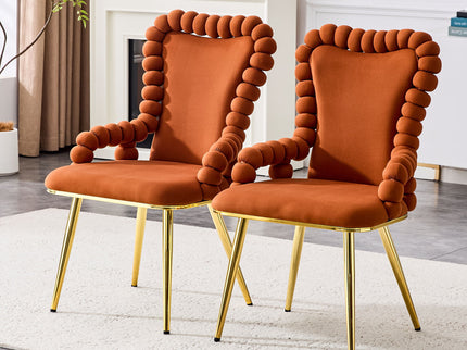 Puffy Bubble, Ball Chain Chair With Armrests For Dining Room (Set of 2)
