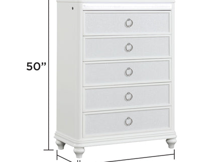 Abigale - 5 Drawer Chest With LED Lighting - White