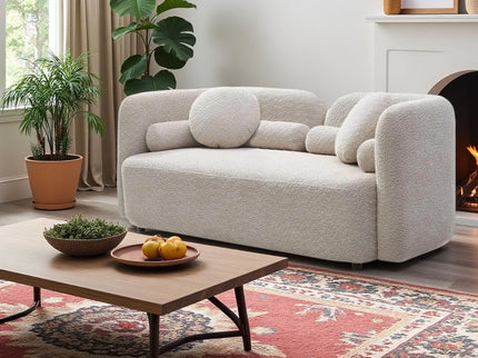 2 Seater Sofa Couch For Living Room - Light Beige