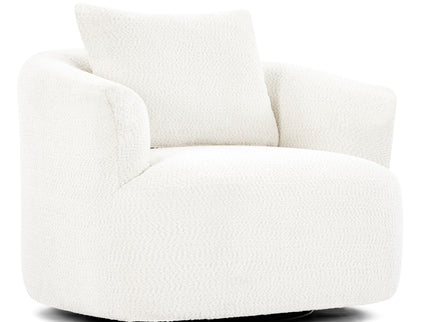360° Swivel Barrel Sofa Chair With Throw Pillow, Upholstered Accent Chair