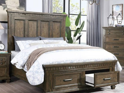 Panel Headboard Bed With Footboard Drawers
