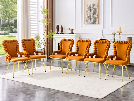 Puffy Bubble, Ball Chain Chair With Armrests For Dining Room (Set of 2)