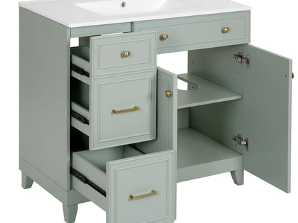 Bathroom Vanity With Sink, Soft Close Doors, Adjustable Shelves