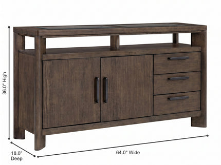 Side Server With Glass Inlay - Dark Oak