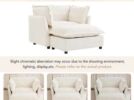 Modern Armchair Sofa With Movable Ottoman