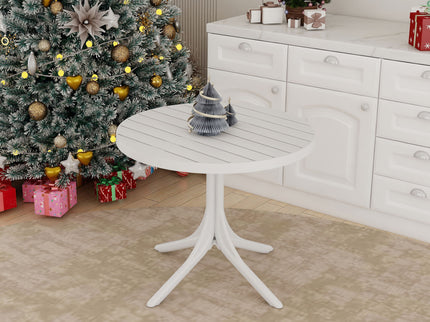 Modern Round Table, Waterproof, UV Resistant And Durable - White