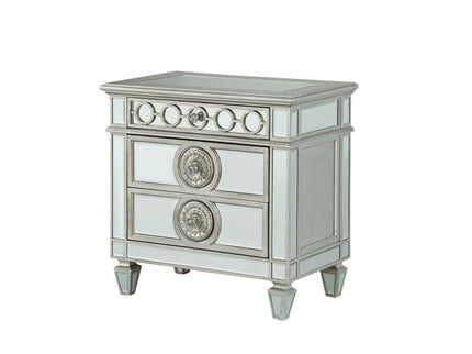 Varian - Mirrored Nightstand - Silver