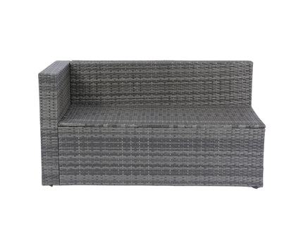 5 Pieces Rattan Sectional Outdoor Furniture Cushioned U Sof Set With 2 Pillow - Gray / Black