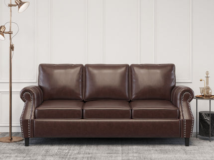 Contemporary 3 Seater Sofa With Nailhead Trim