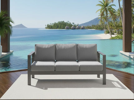 All-Weather Patio Sofa With Cushions, 3 Seat Outdoor Couch