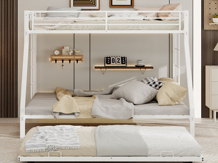Bunk Bed For Kids, Convertible Frame With Ladders & Guardrail