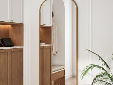 Vintage Arched Full Body Mirror, Wall Mounted For Living Room