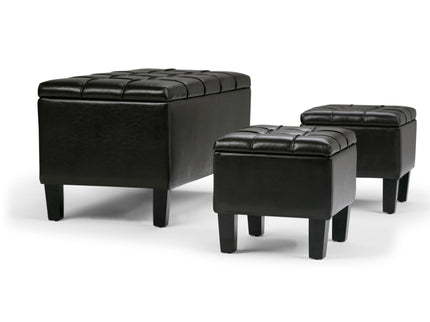 Dover - 3 Piece Storage Ottoman Contemporary Design