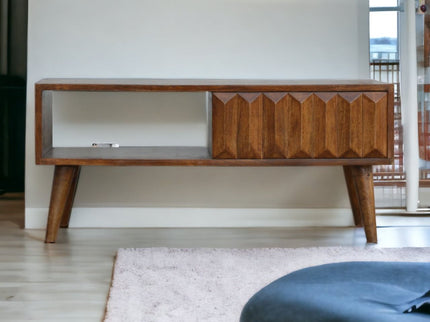 Prism Sliding Media Unit - Chestnut