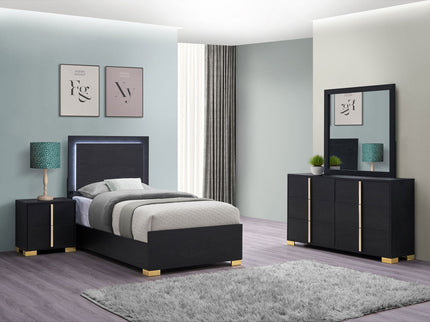 Medici - 4 Piece LED Twin Bedroom Set - Black