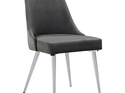 Padded Side Chair Of 2) With Upholstered Seat And Polished - Gray