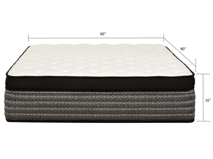 Premium 16" Queen Size Hybrid Mattress In A Box Plush Gel Memory Foam Top With Cooling Technology - Gray / White