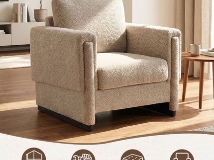 Upholstered Accent Armchair With Square Arm