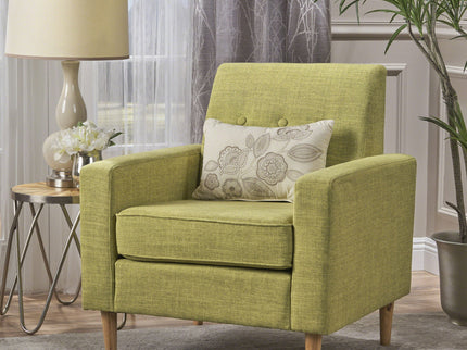 Nebulize - Upholstered Fabric Club Chair With Button Tufted And Square Off Arm And Back