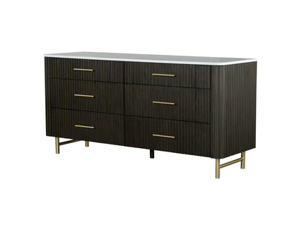 Clayten - Dresser - Espresso / White Marble