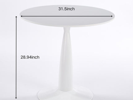 Pedestal Table, Round For Kitchen - White