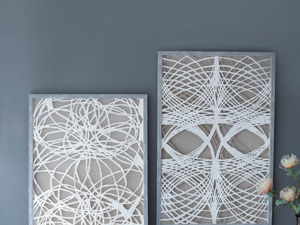 Leaf Shadow Box Wall Decor (Set of 2) - White / Gray