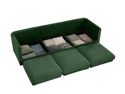 Stylish Sofa With Storage Seat And Cylindrical Backrest
