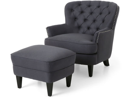 Enchante - Living Room Set With Tufted Back Club Chair And Ottoman