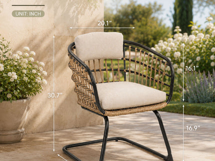 Patio Dining Chairs For Garden (Set of 2) - Beige