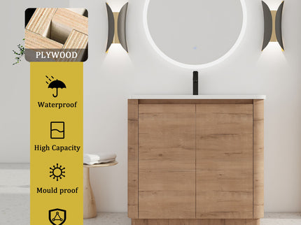 Freestanding Bathroom Vanity With Sink & 2 Soft Close Doors