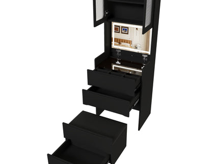 3 In 1 Vanity Table With LED Mirror & Storage Stool For Bedroom