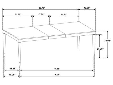 Blakely - Leaf Dining Table With Tapered Legs Accents - Ash Brown