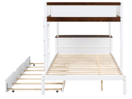 Bunk Bed With Twin Size Trundle, Storage And Desk