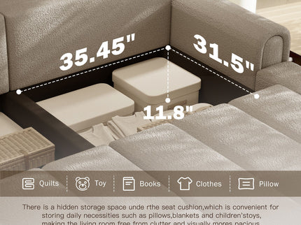 4 Seater Modern Couch With Seats Storage