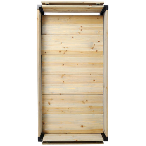Raised Garden Bed With Metal Legs And Folding Storage Shelf