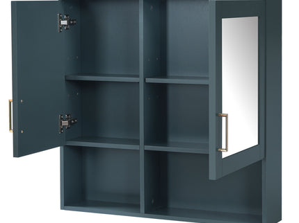 2 In 1 Wall-Mounted Mirror Cabinet With Adjustable Shelves, Soft-Close Doors, High-Definition Mirror & Storage