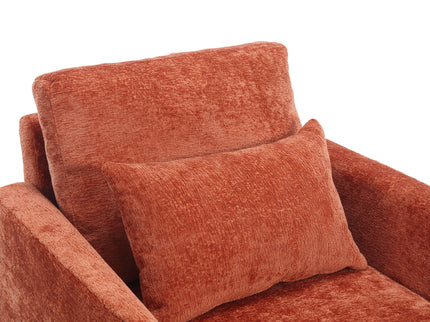 Modern Mid Century Wood Frame Armchair With Tufted Design