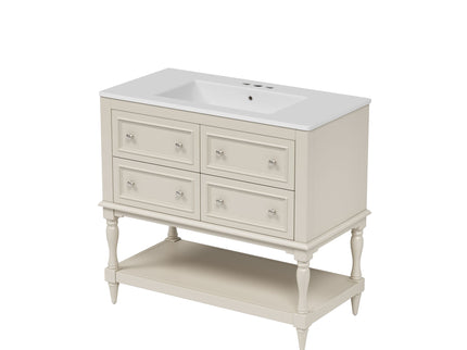 Bathroom Vanity With Medicine Cabinet, Storage Cabinet With 4 Drawers, Adjustable Shelf Mirror