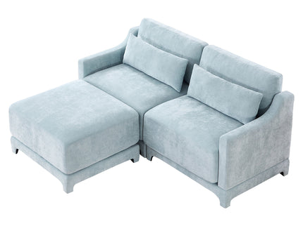 Stylish Sofa With Ottoman And Lumbar Pillows, Ergonomic Design